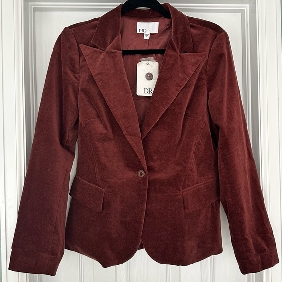 DR2 by Daniel Rainn Velvet Notch Collar Jacket Blazer Size Small NWT - Picture 1 of 12